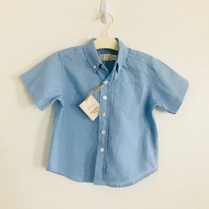 Children’s Place Linen Short Sleeve Button Down